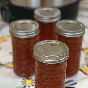 Three Citrus Marmalade Canned jars in the kitchen.