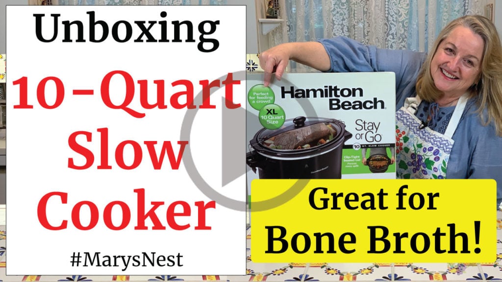 Slow Cooker for Bone Broth Unboxing (Hamilton Beach Extra Large 10 Quart Slow Cooker) Video