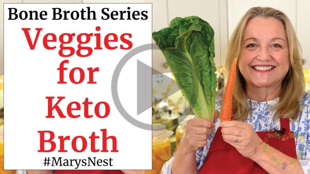 Mary holding vegetables for Keto Bone Broth.