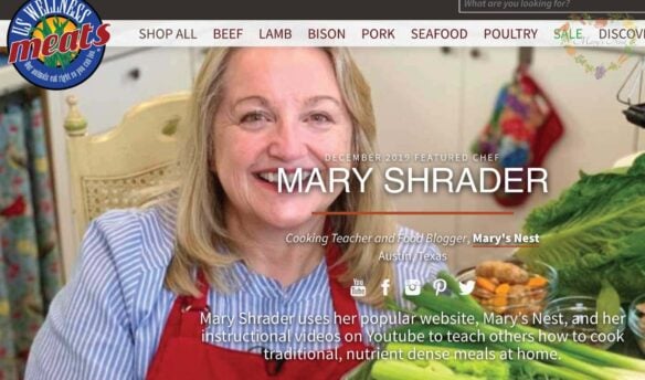 Picture of US Wellness Meats website with Marys Nest.