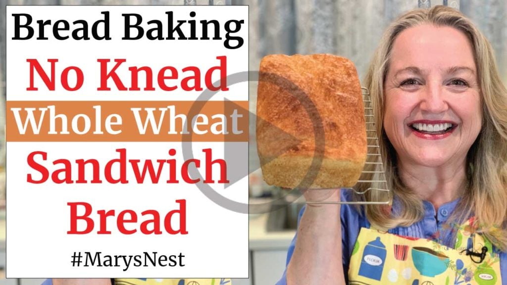 No Knead WHOLE WHEAT Sandwich Bread - Super Soft! - Mary's Nest