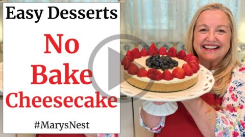 No Bake Cheesecake with a Graham Cracker Crust - Mary's Nest