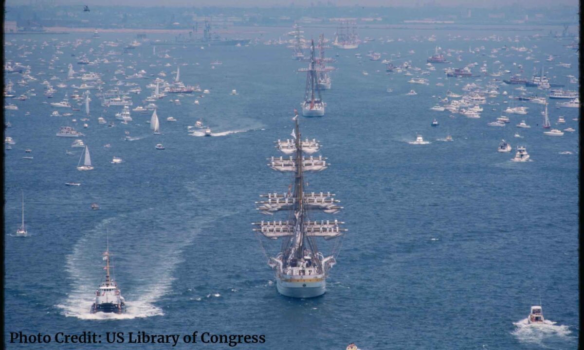 American Bicentennial Tall Ships near New York.