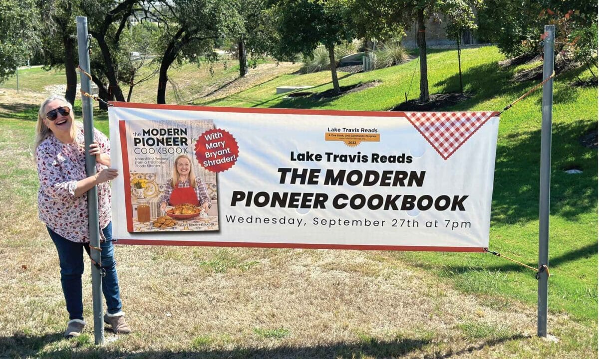 Lake Travis Reads The Modern Pioneer Cookbook sign