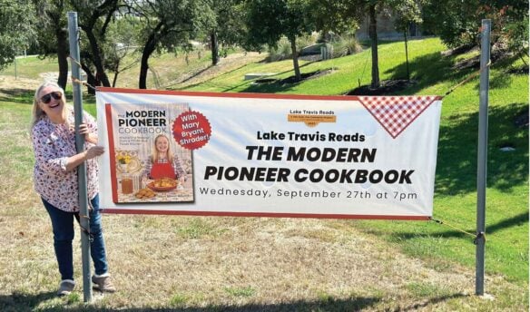 Lake Travis Reads The Modern Pioneer Cookbook sign