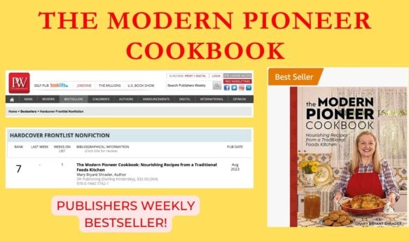 The Modern Pioneer Cookbook debuting on the Publisher's Weekly Hardcover Frontlist Nonfiction List.