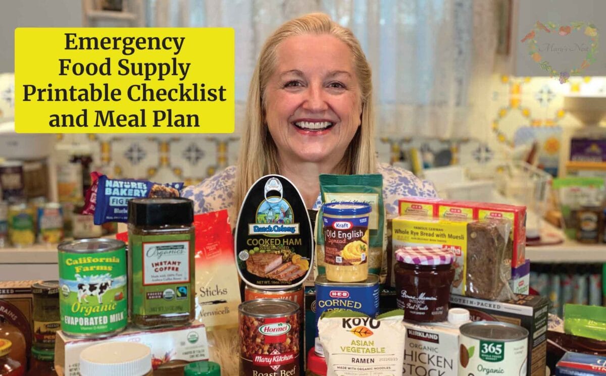 Emergency Food Supply with Printable Checklist and Meal Plan